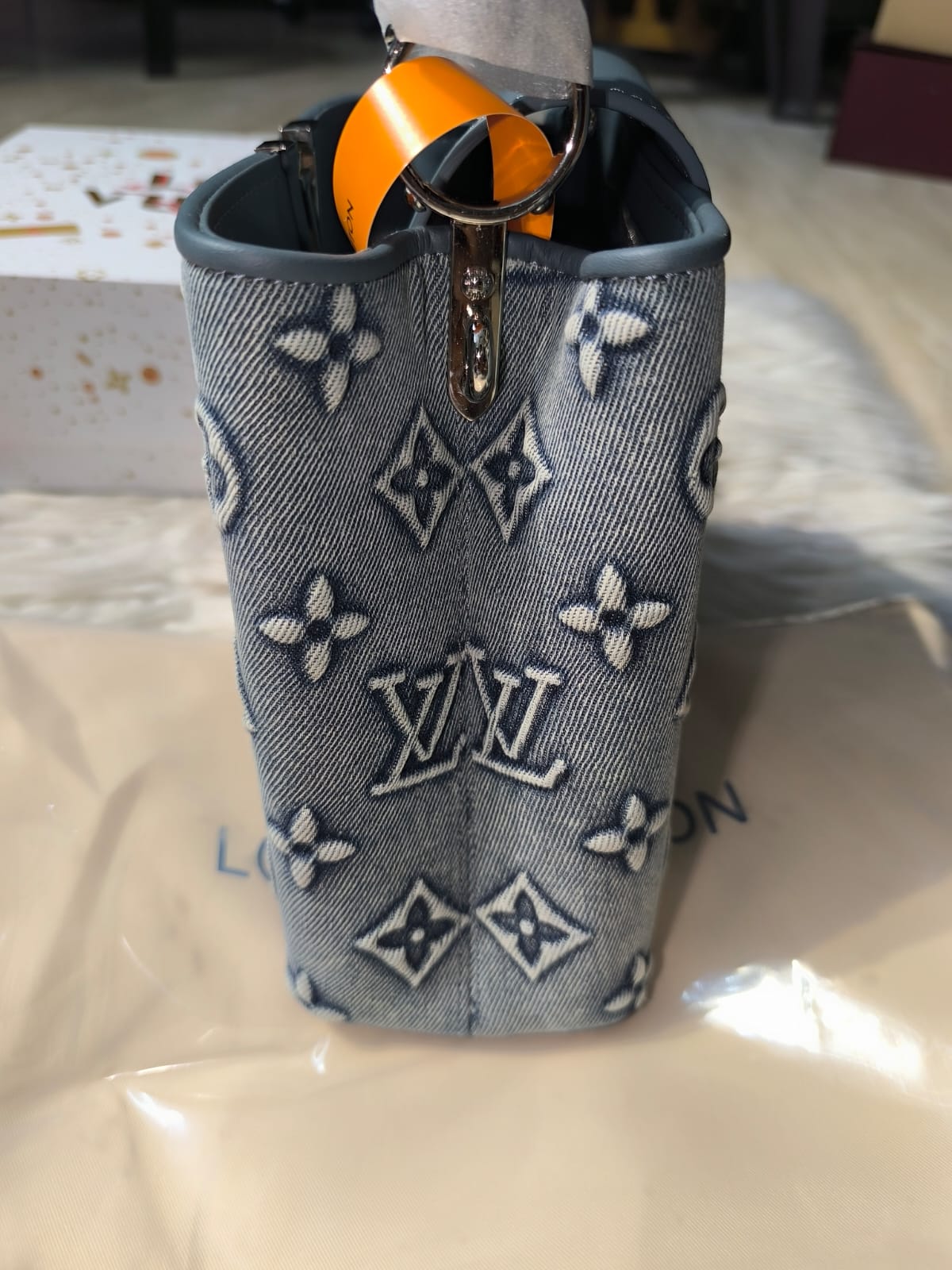 Louis Vuitton Denim Capucines Bag