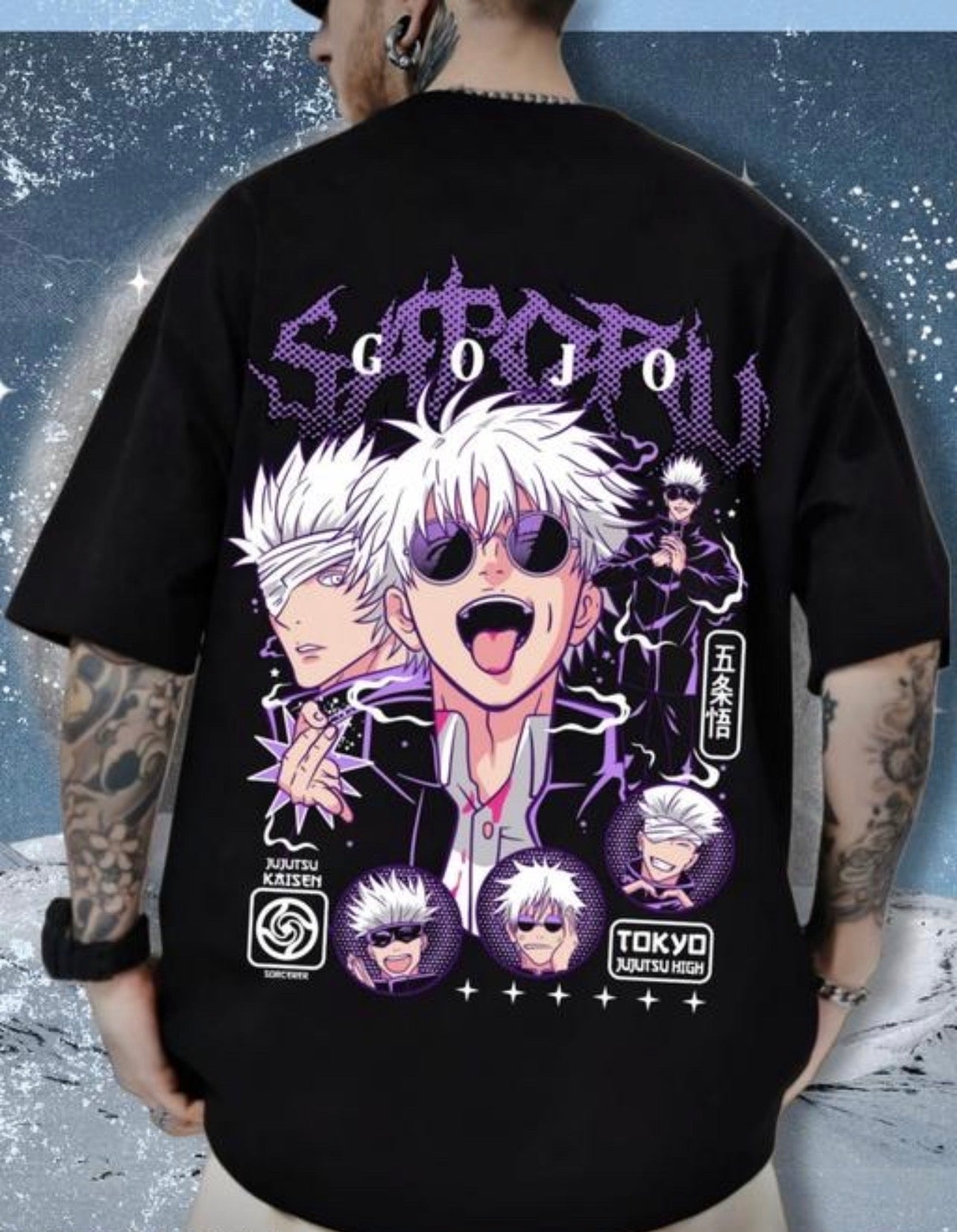 Gojo Satoru Anime Printed T shirt