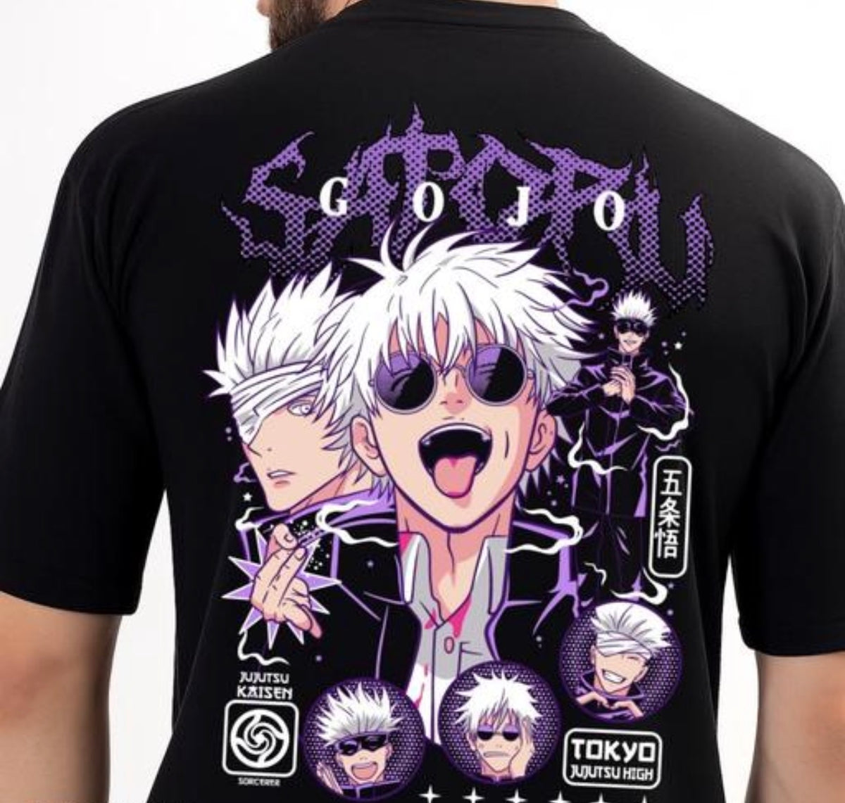 Gojo Satoru Anime Printed T shirt