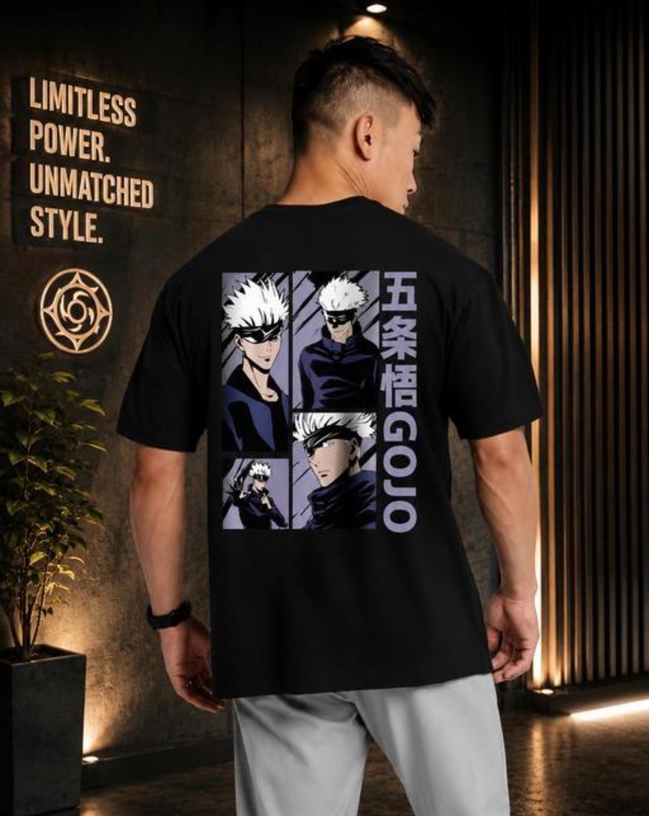 Gojo Saturo Anime Printed T Shirt