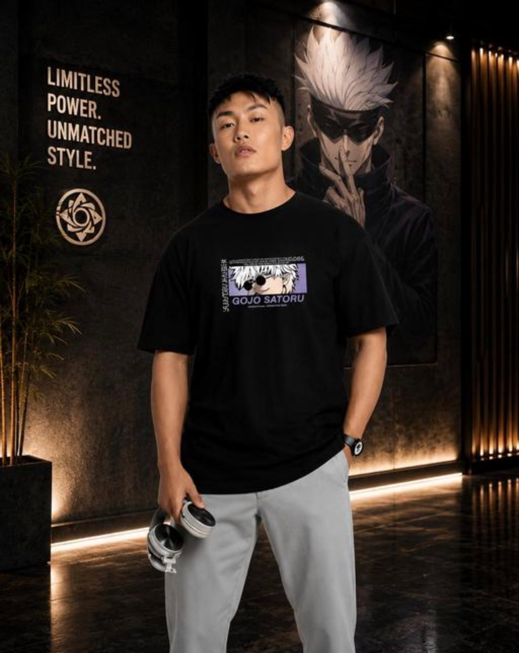 Gojo Saturo Anime Printed T Shirt