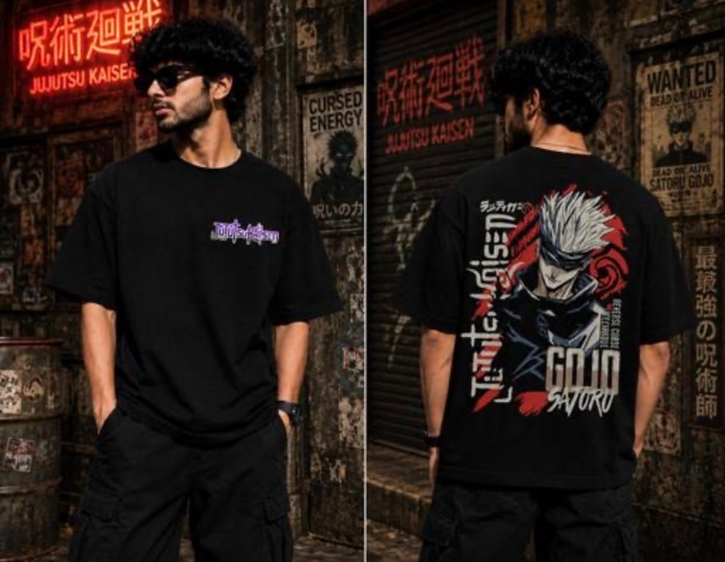 Gojo saturo anime Printed T shirt
