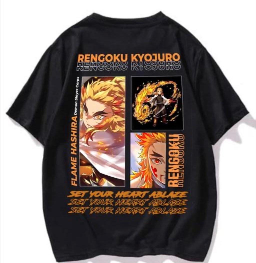 Rengoku Anime Printed T Shirt