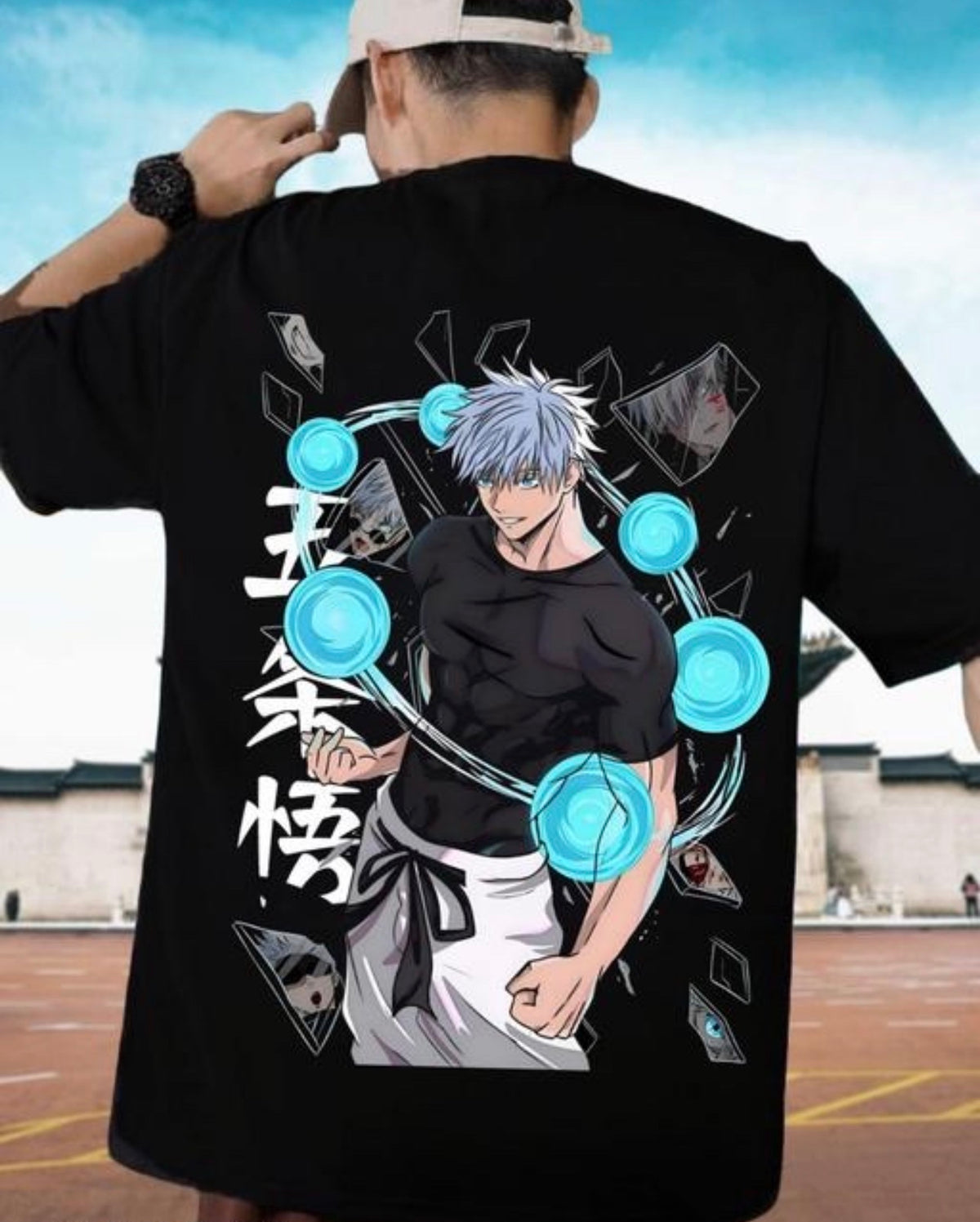 Gojo Saturo Anime Printed T Shirt