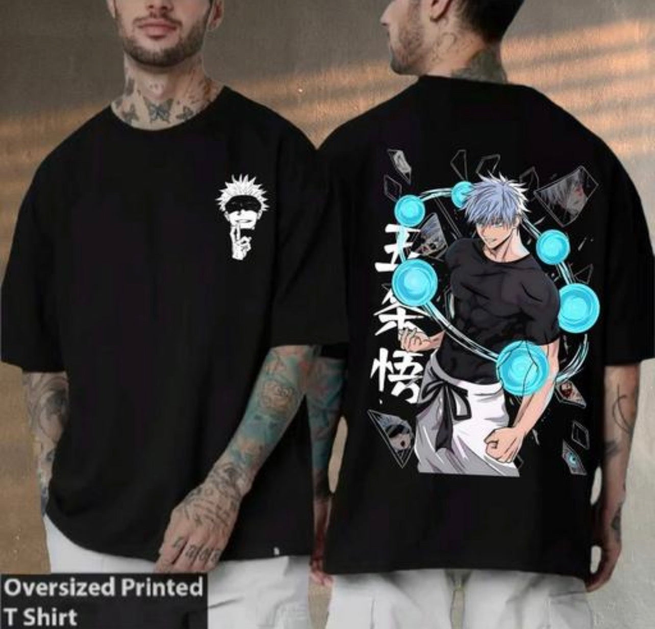 Gojo Saturo Anime Printed T Shirt