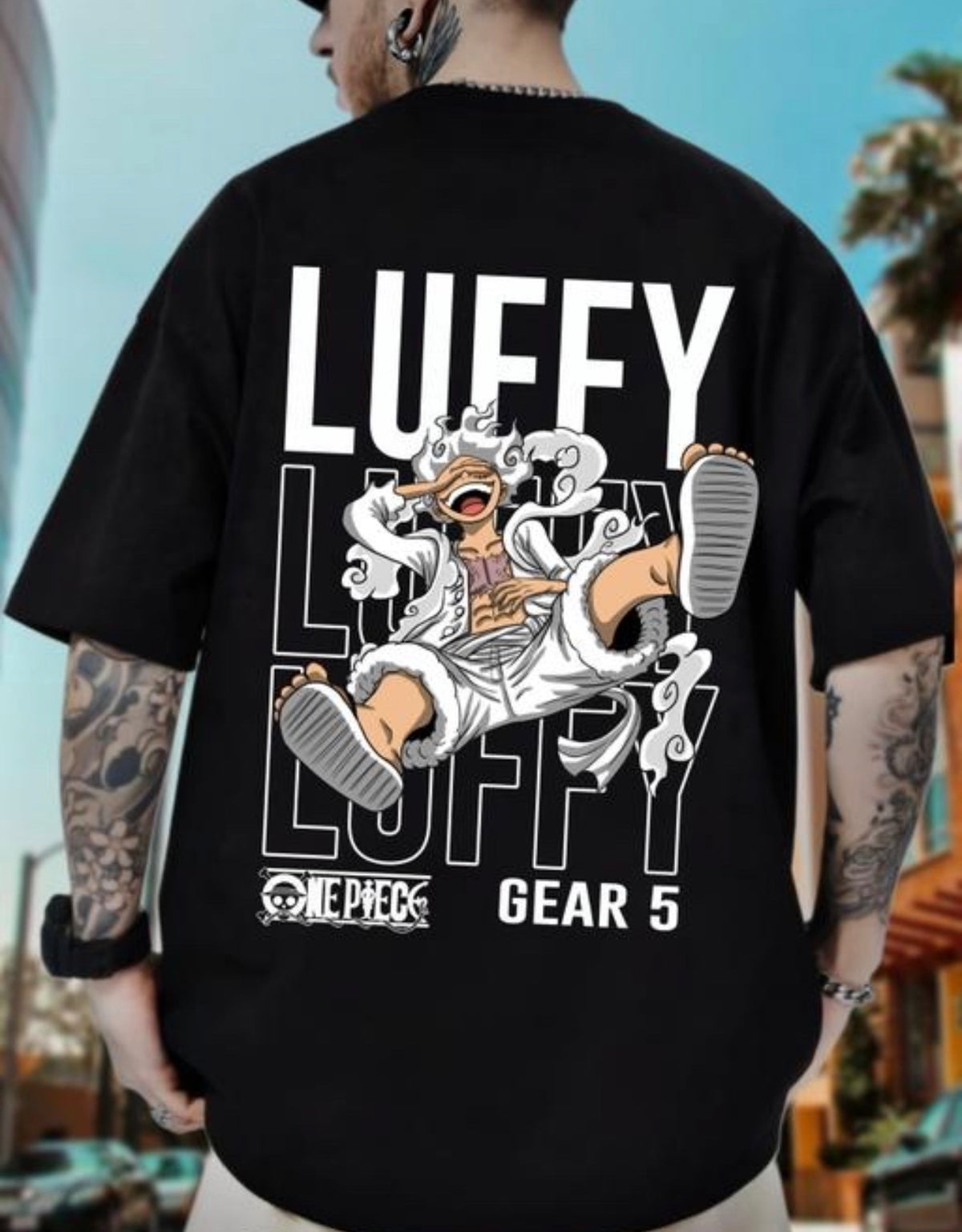 Luffy Gear 5 Anime Printed T Shirt