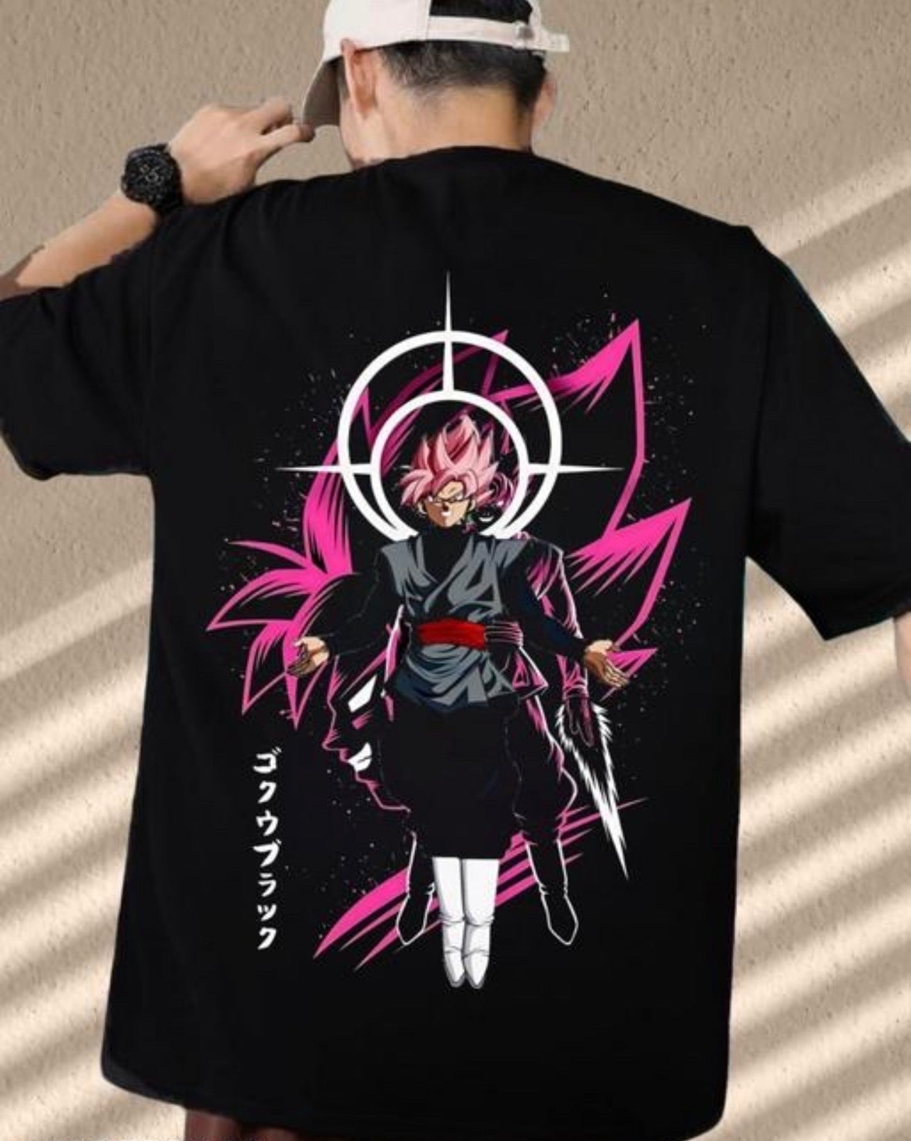 Goku Pink Anime Printed T Shirt