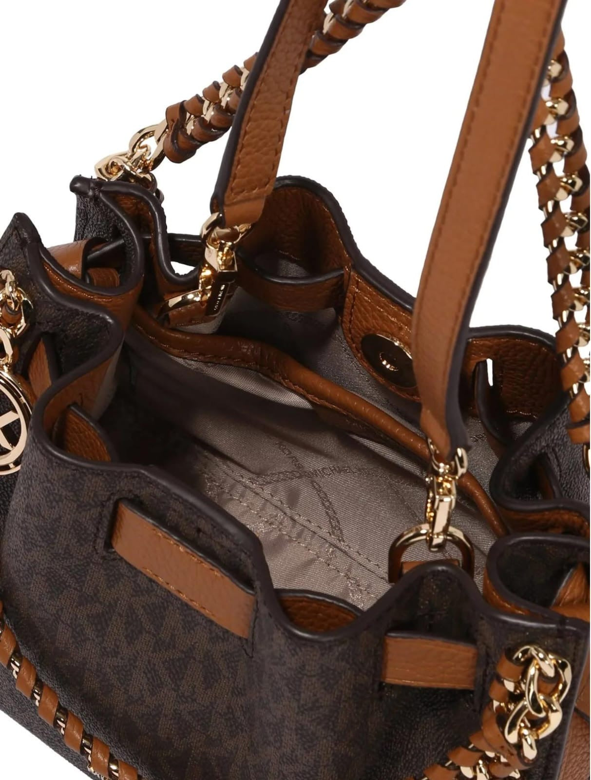 Michael Kors Signature Logo Mina Small Chain Crossbody Bag